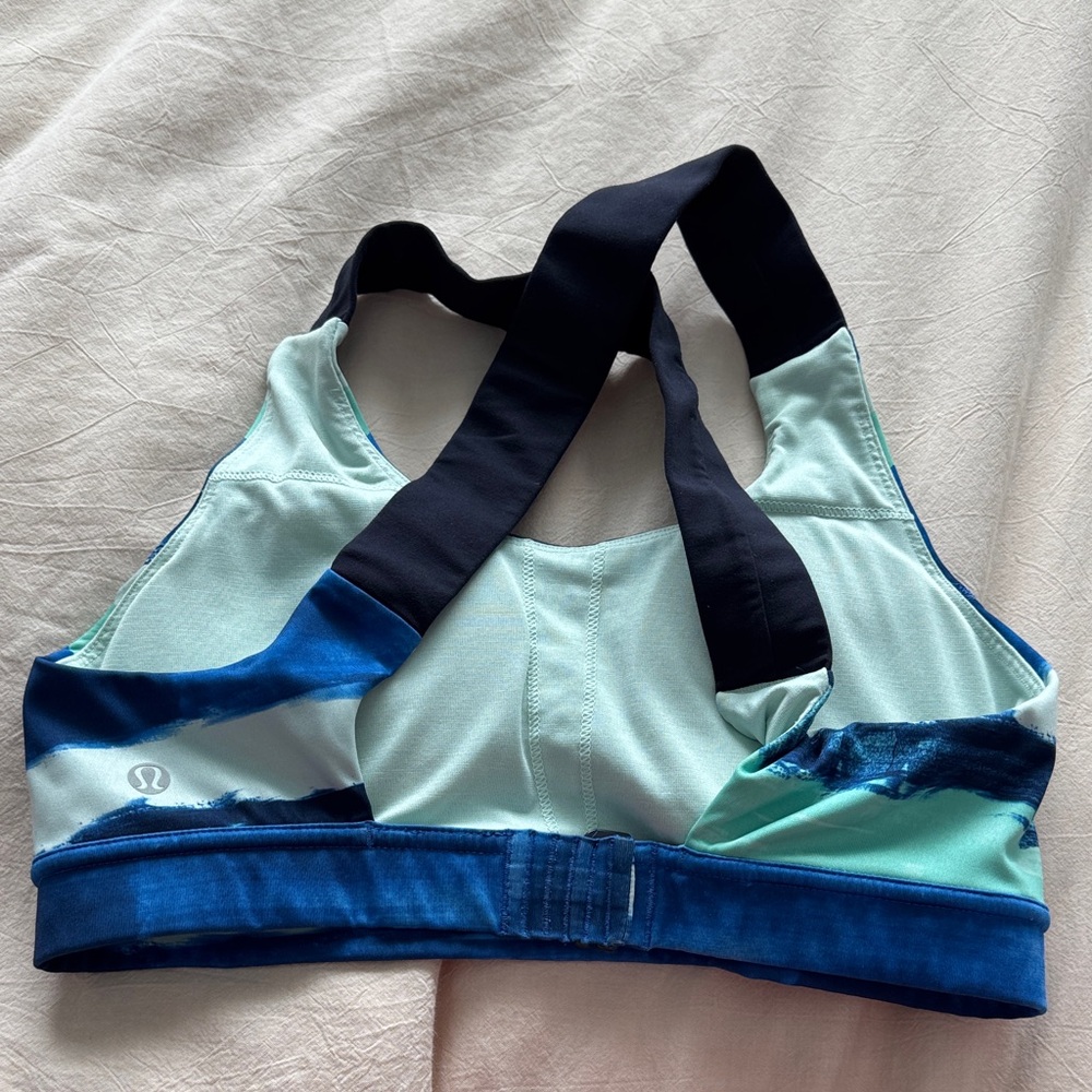lululemon athletica Women's Aqua and Navy sports bra